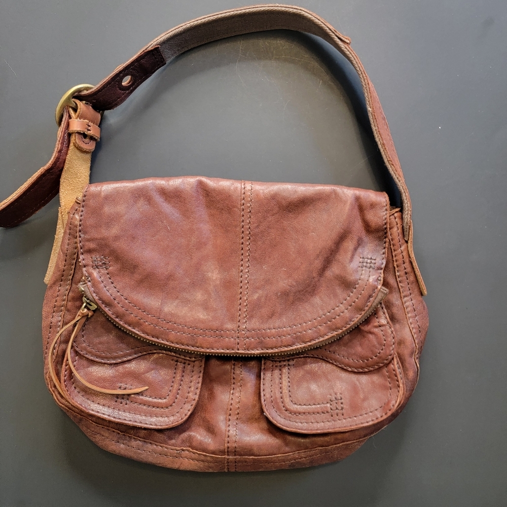 Lucky Brand Reddish Brown Lamb Leather Shoulder Bag